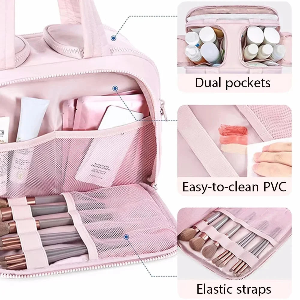 Large Makeup Travel Bag & Cosmetic Organizer